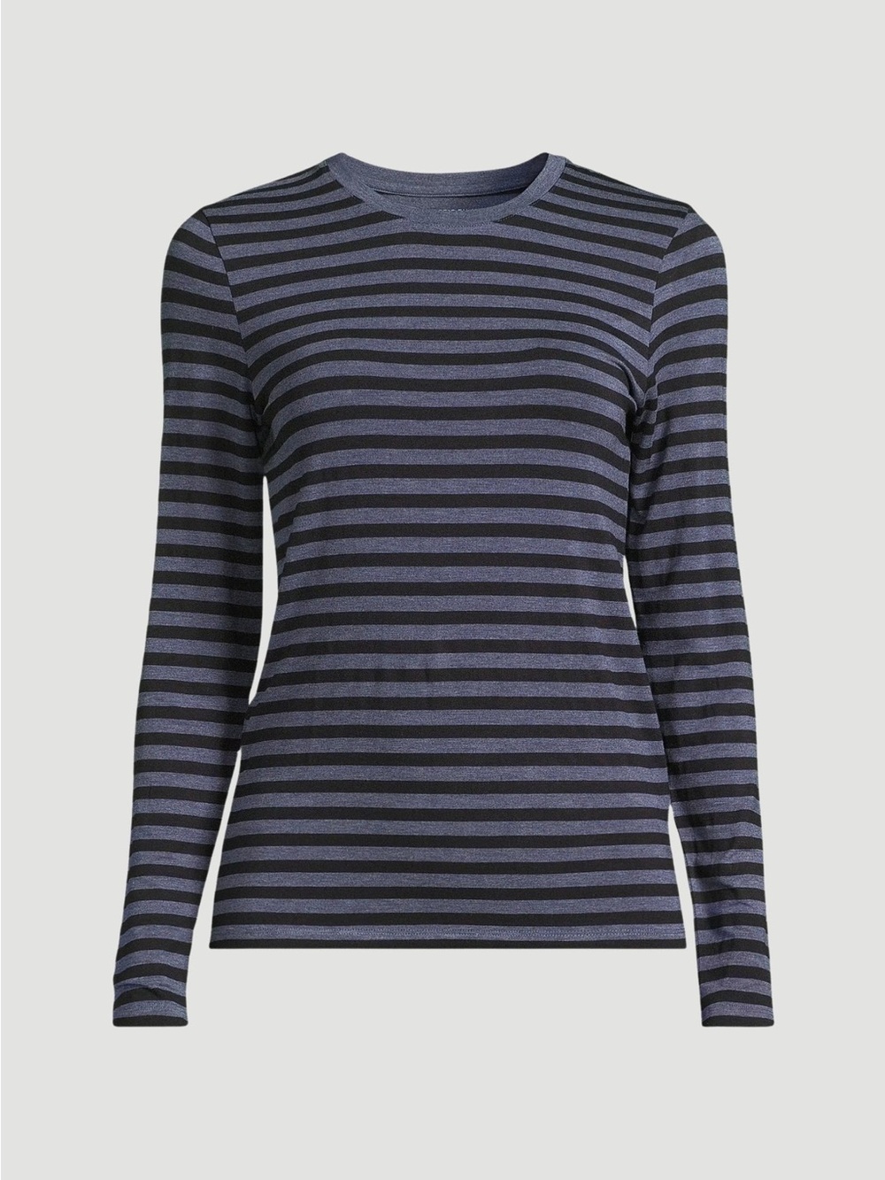 Majestic Filatures Soft Touch Stripe Long Sleeve Crewneck T-Shirt Blue/Black 2/S